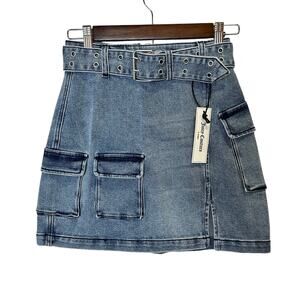 Juicy Couture Denim Cargo Mini Skirt – Size 24 – NWT‎